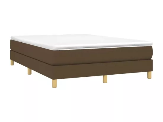 Sommier à lattes de lit Marron foncé 140x190 cm Tissu