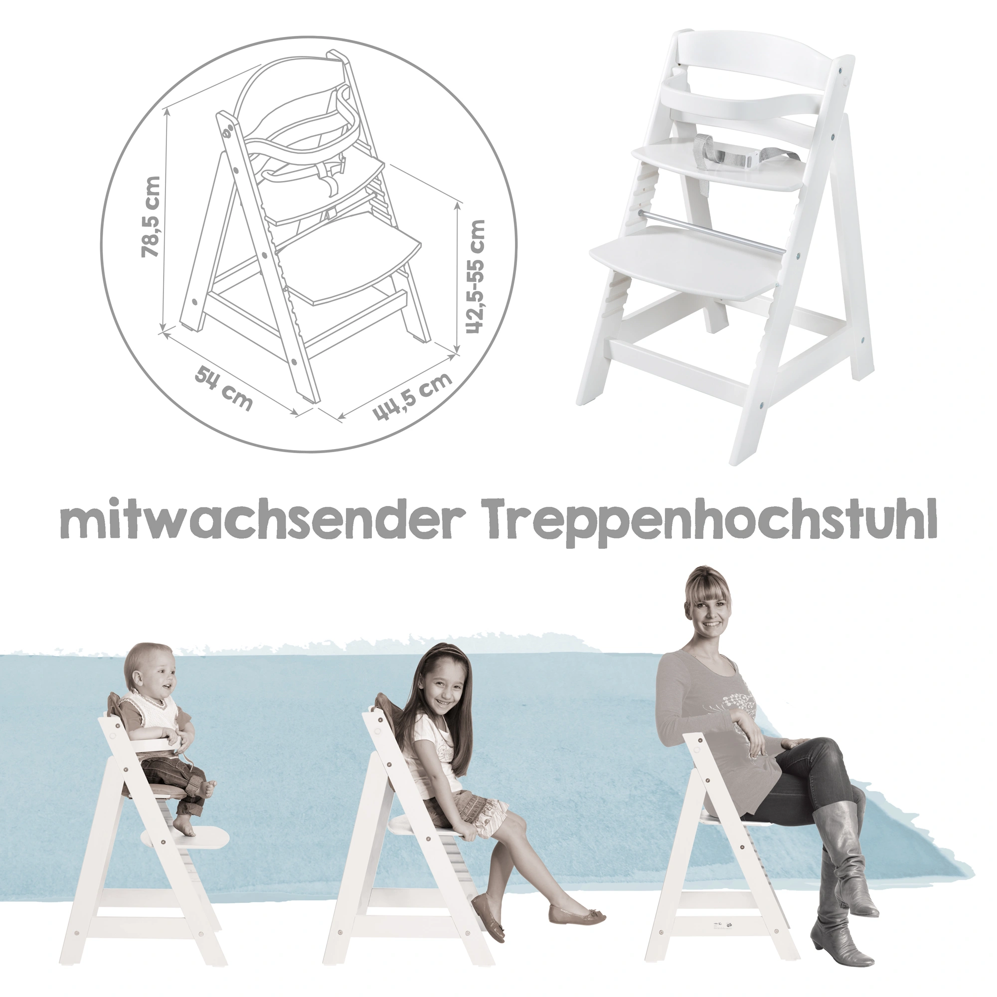 Treppenhochstuhl LITTLE STARS 2in1