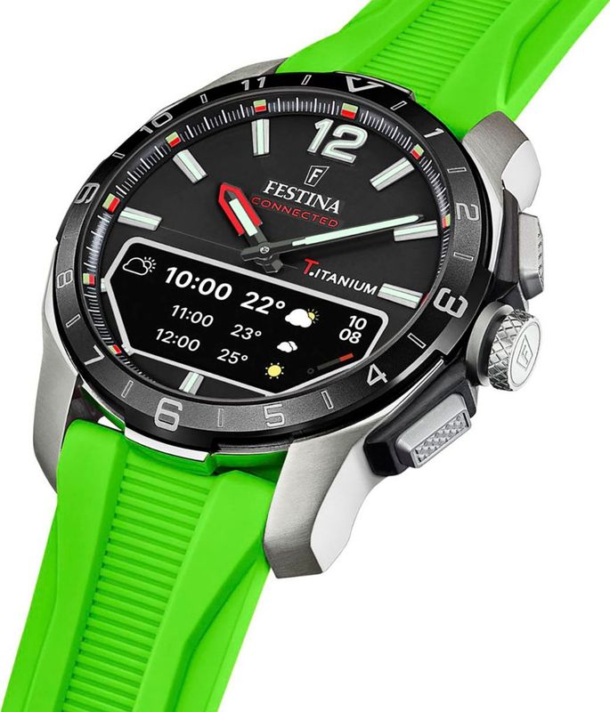 Festina - Polshorloge - Groen - Siliconen Band - Saffierglas