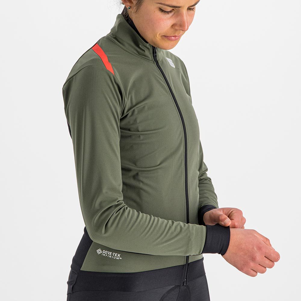 Sportful Fiandre Medium Fietsjack Zwart/Donkergroen Dames