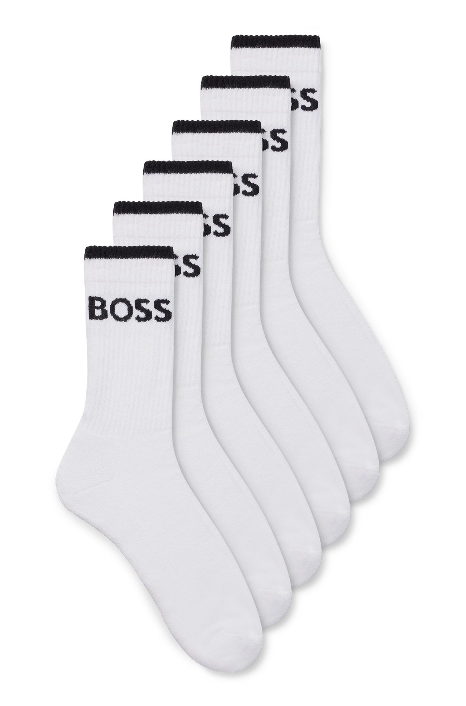 BOSS Businesssocken »6P QS Stripe CC« Packung, 6er, 6 Stk. tlg. mit BOSS Schriftzug