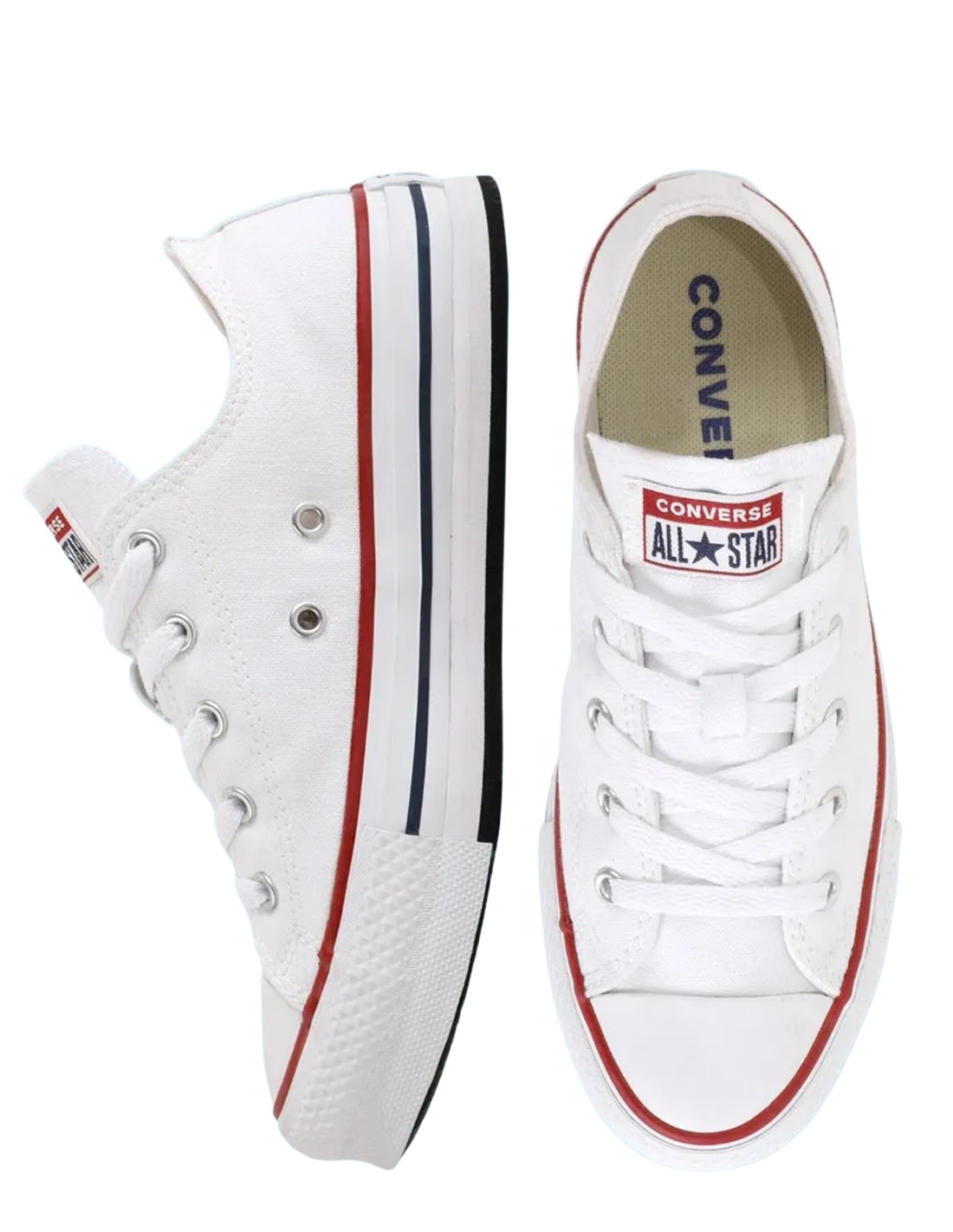 converse sneakers compensées basses femme eva lift ox blanc