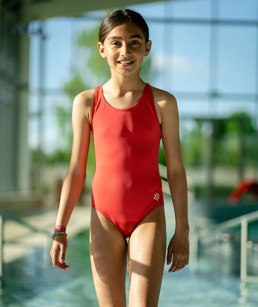 Watery badedragt til piger - Eco Poolparty - Papaya Pink