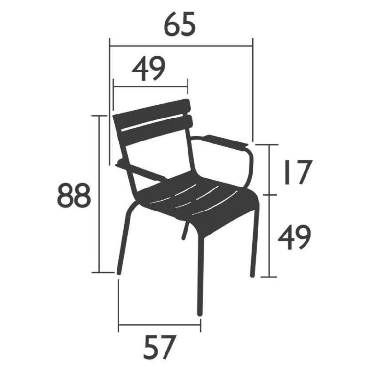 Fermob Luxembourg tuinstoel met armleuning Lapilli Grey