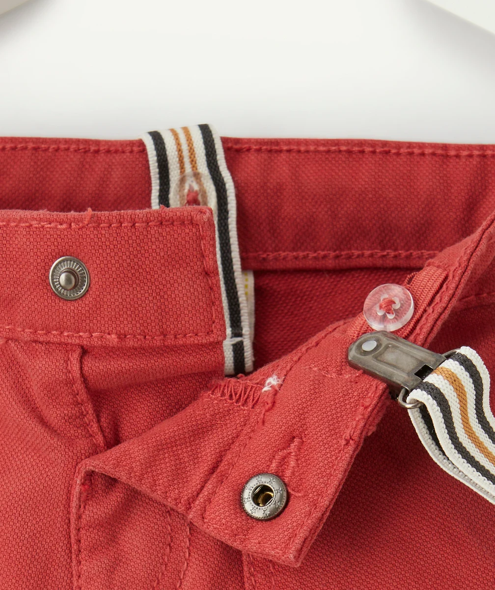 PANTALON DROIT BÉBÉ GARÇON ROUILLE AVEC BRETELLES