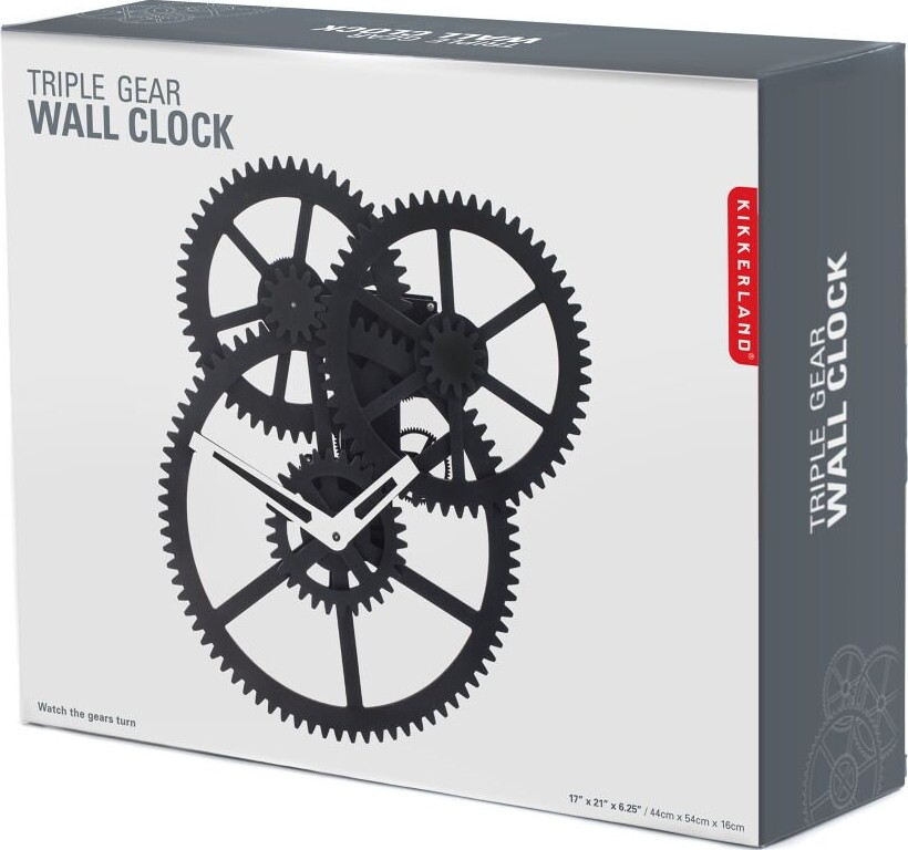 Kikkerland - Triple Gear Vægur - 54 CM
