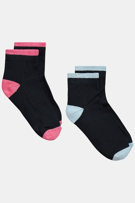Kurzschaftsocken, 2er-Pack, Farbakzente