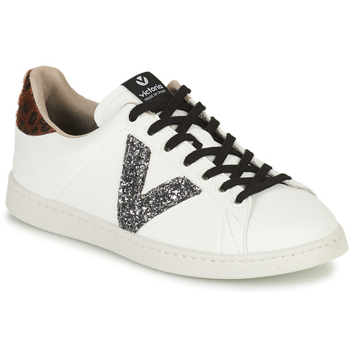 Victoria - TENIS EFECTO PIEL GLITTER - Blanc / Argenté