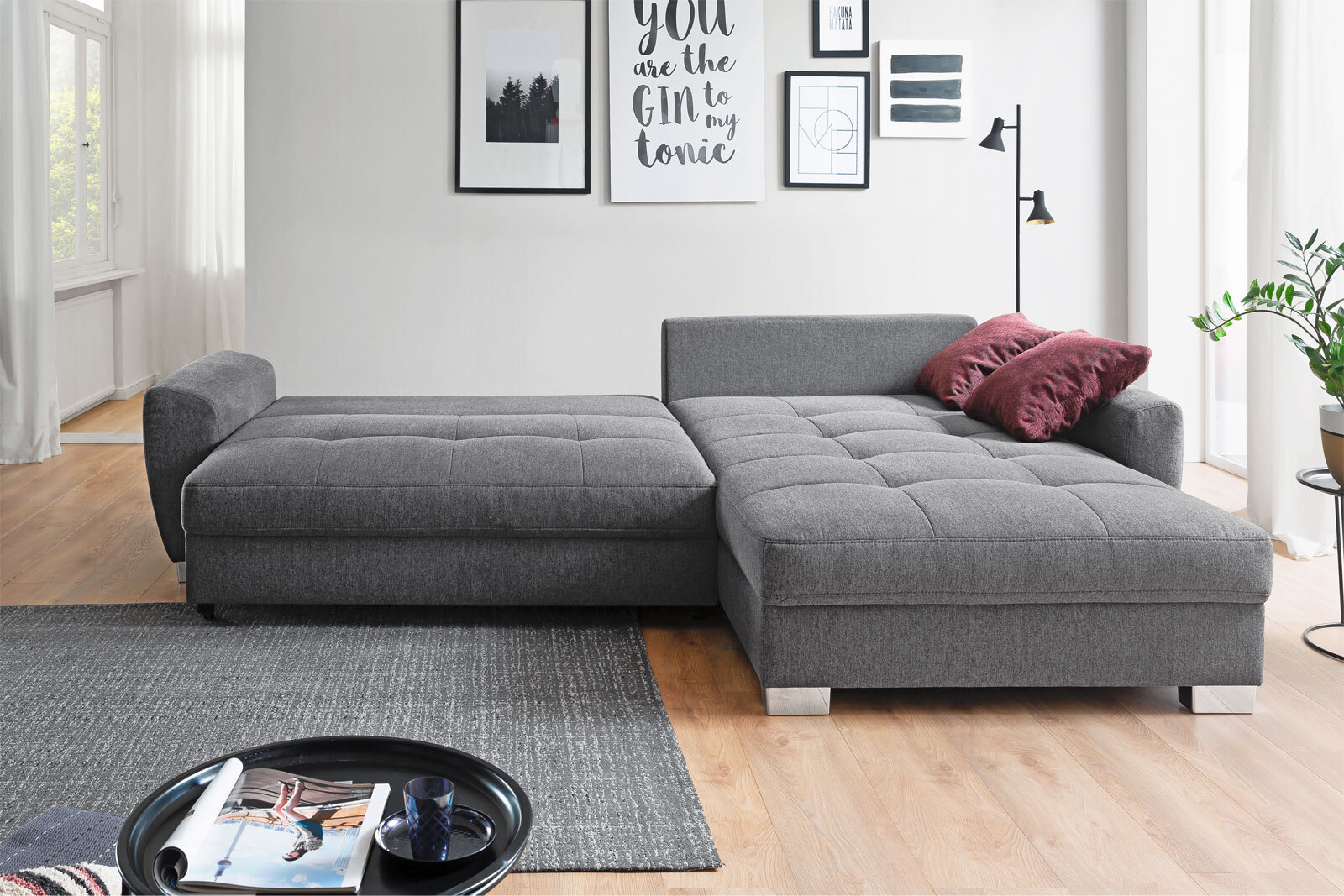 Ecksofa Harry, Stellmaß ca. 323 x 211 cm , Anthrazit
