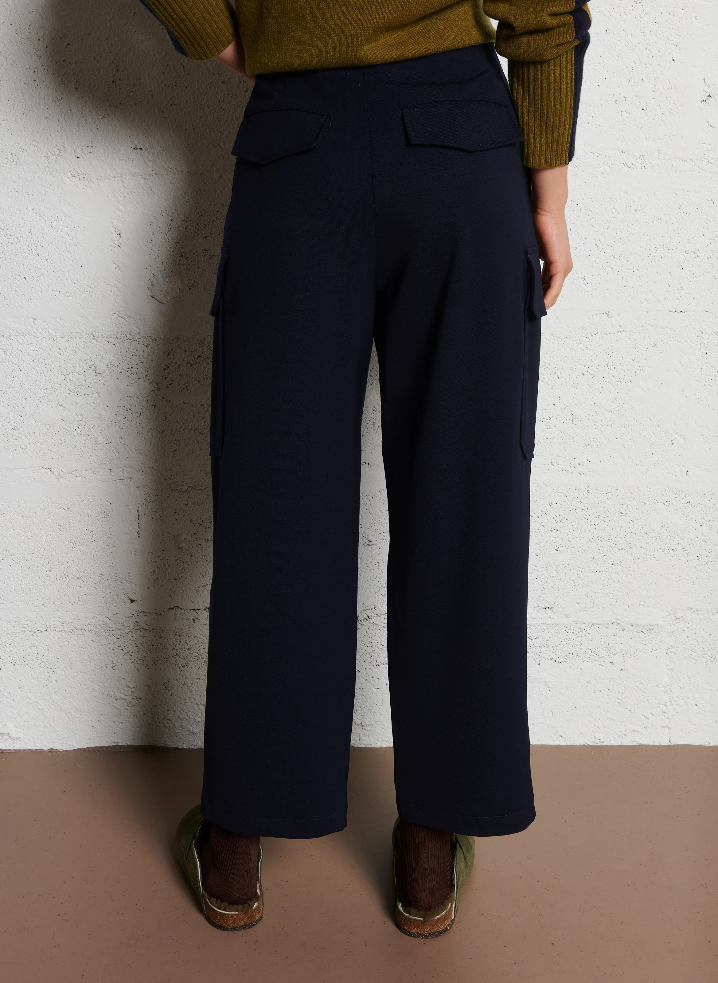 BORIS - Pantalon large taille haute | Bleu