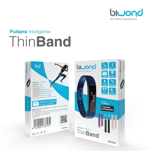 Pulseira de atividades Biwond Thinband + 4 pulseiras