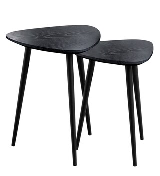 Beistelltisch 2-teilig schwarz