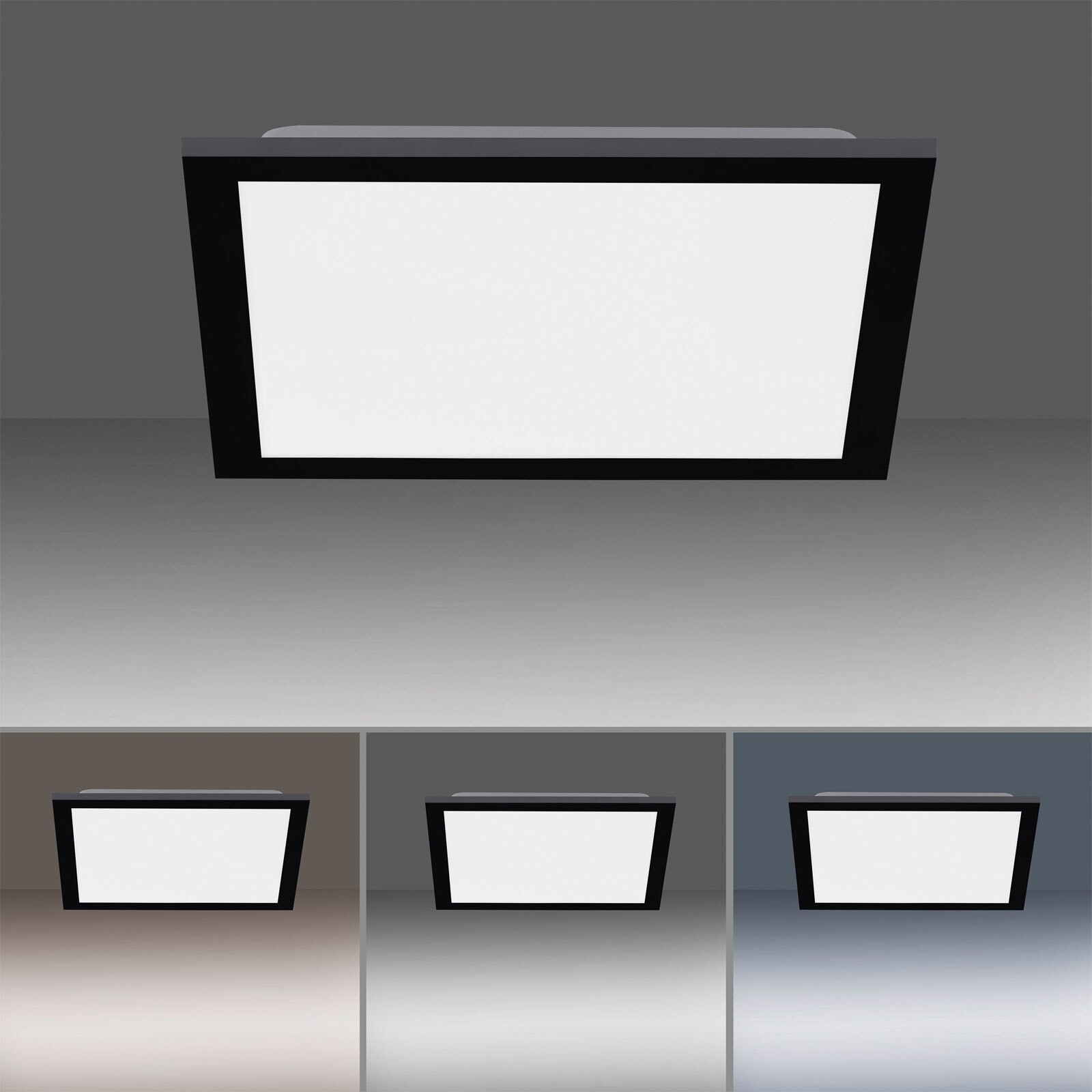 LED-Deckenleuchte Flat 29,5x29,5 cm schwarz