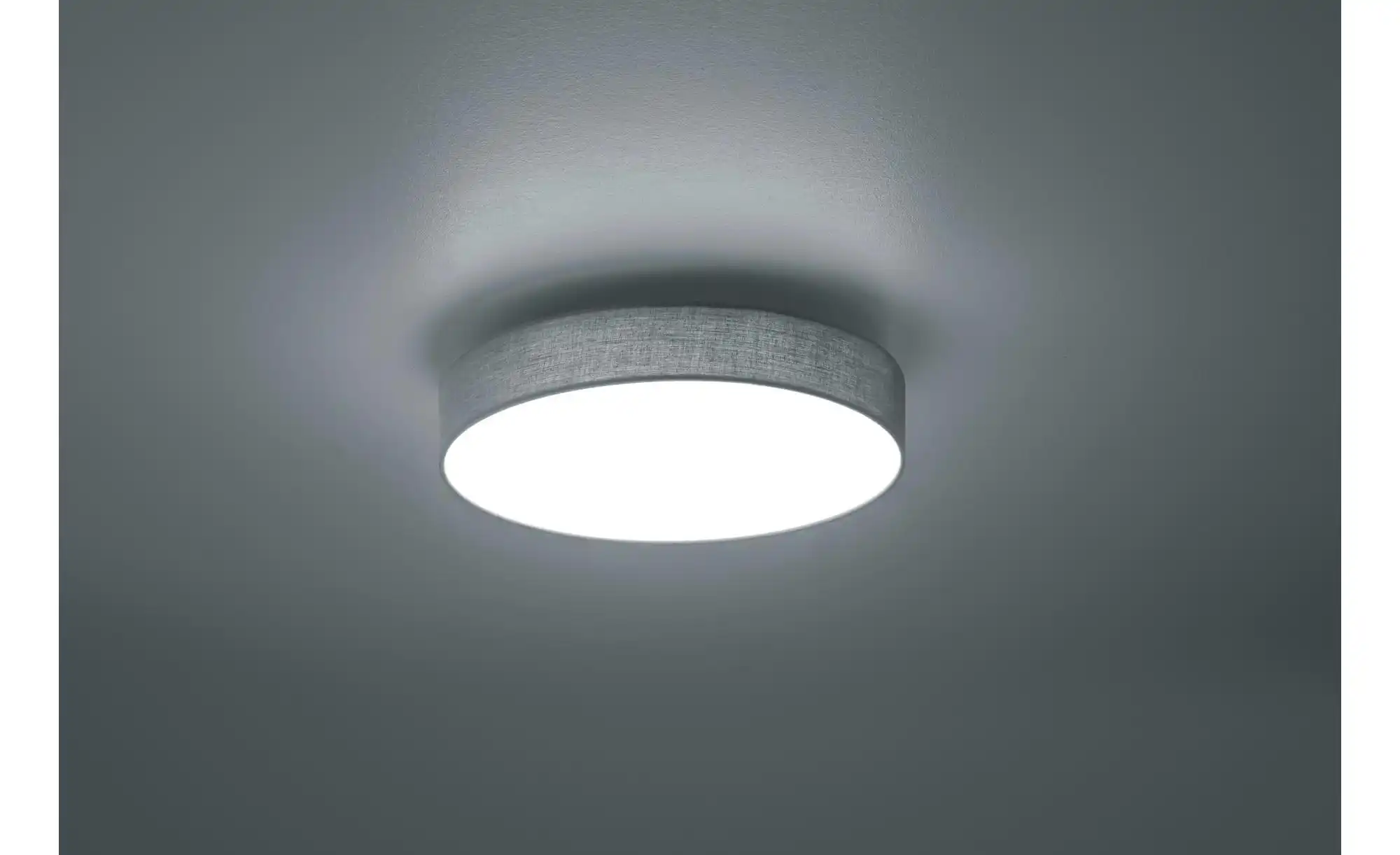 Trio LED-Deckenleuchte, Stoffschirm grau `groß`