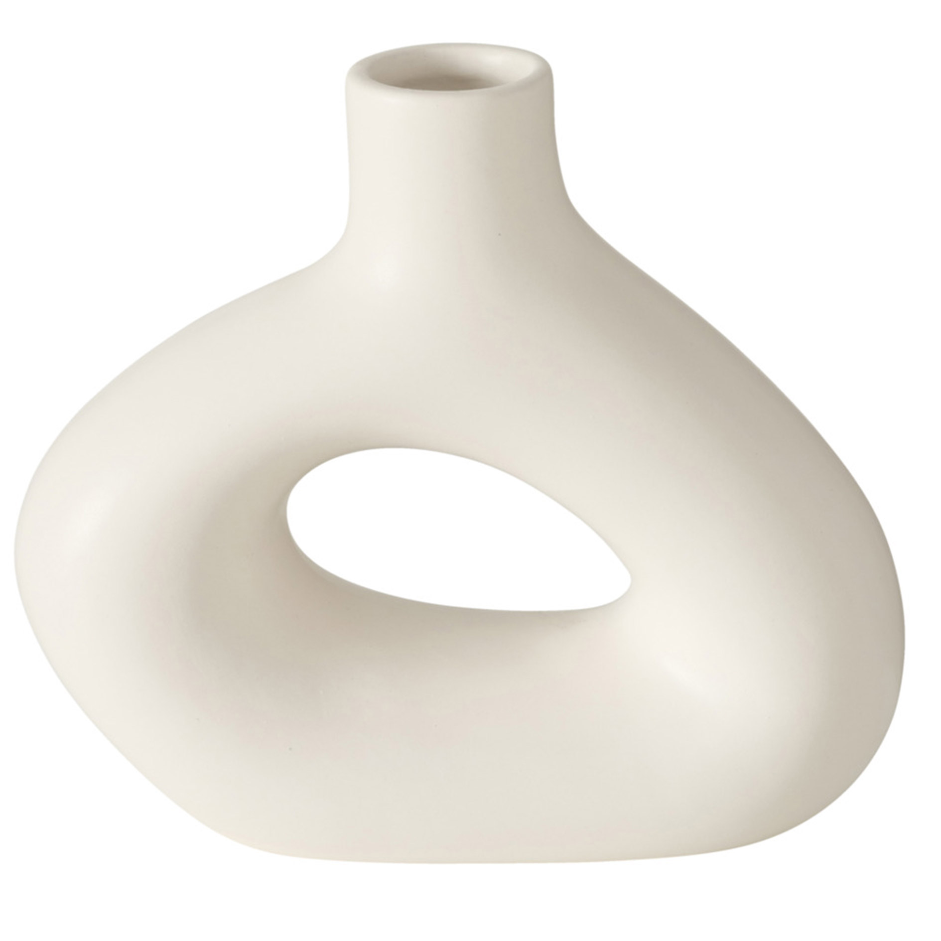 Vase - beige oder weiß - sortiert - 18 cm