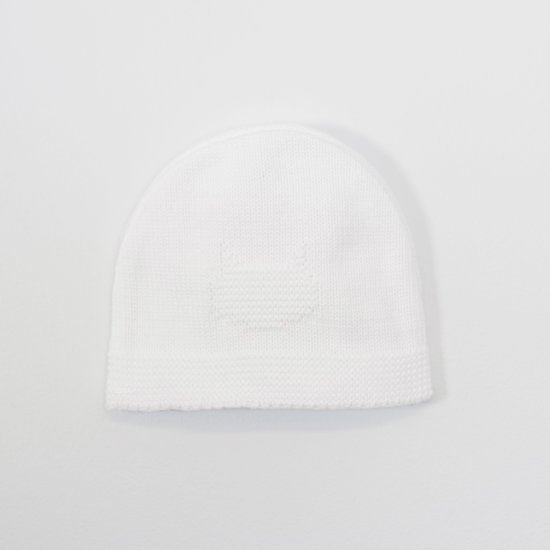 Bonnet Tricot Petits Chats   Blanc        3 mois   de               La Manufacture de Layette