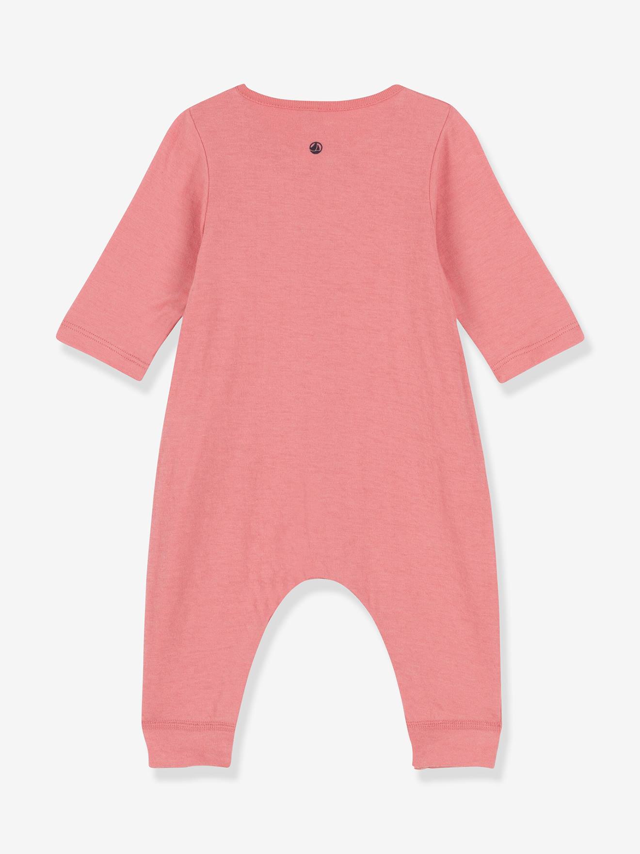 Macacão PETIT BATEAU de algodão orgânico, rosa médio