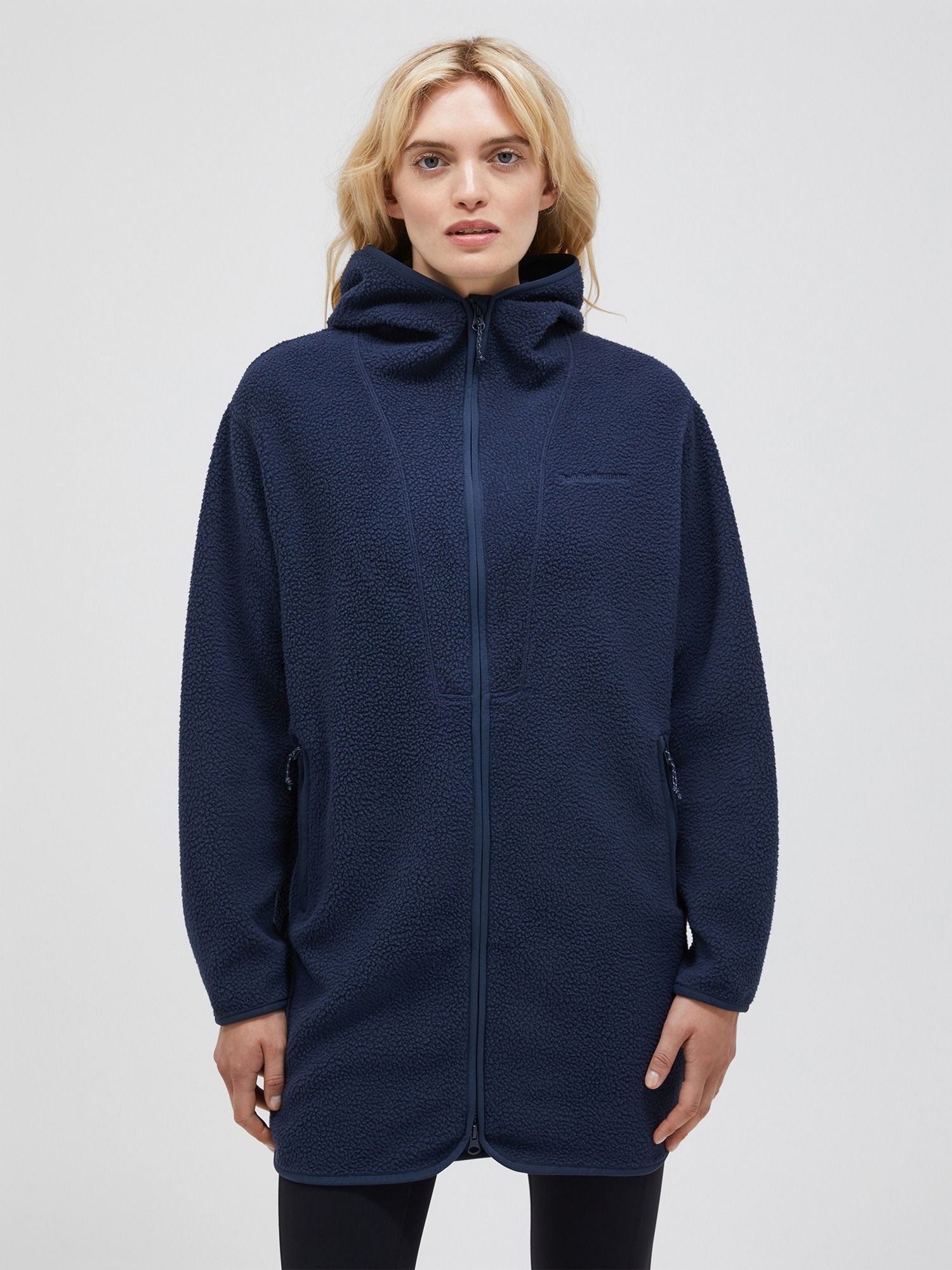 Pile Long Zip Dame Blue Shadow