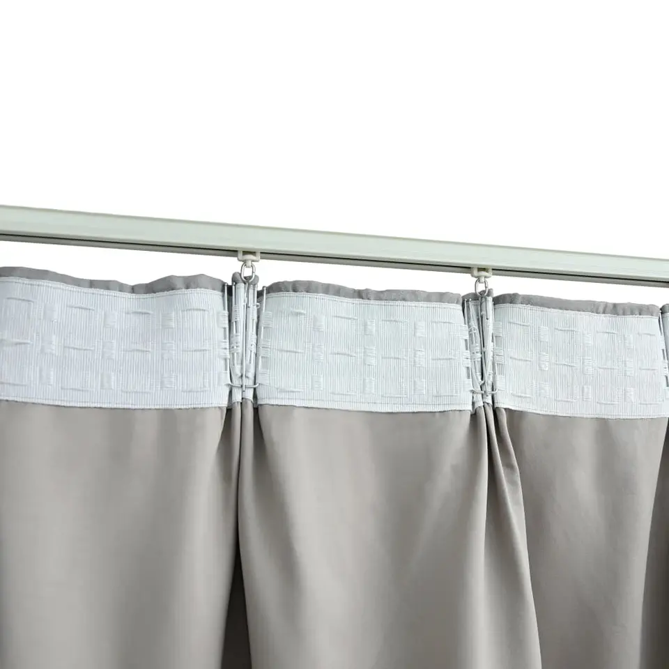 vidaXL - Gordijn - Grijs - Stof - 140 x 225 cm - 2 stuks