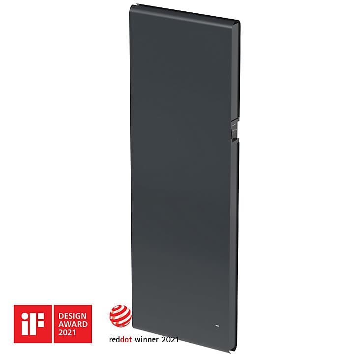 Radiateur connecté électrique à inertie fluide GoodHome Iriya anthracite 1800W vertical