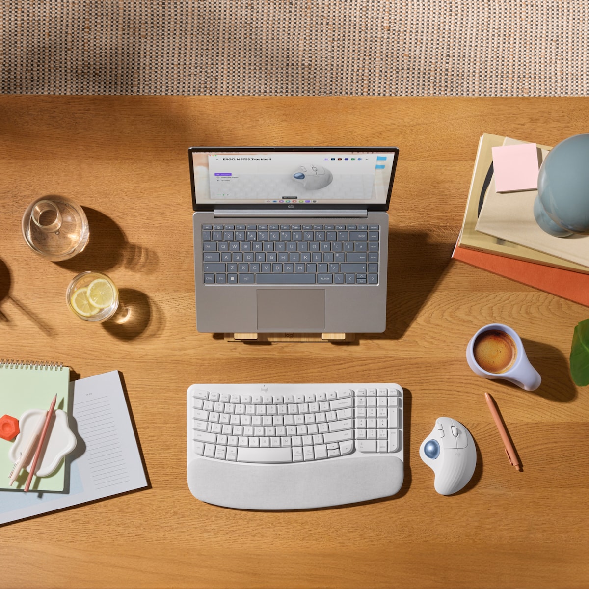 Logitech Ergo M575S trådløs trackball-mus (hvit)