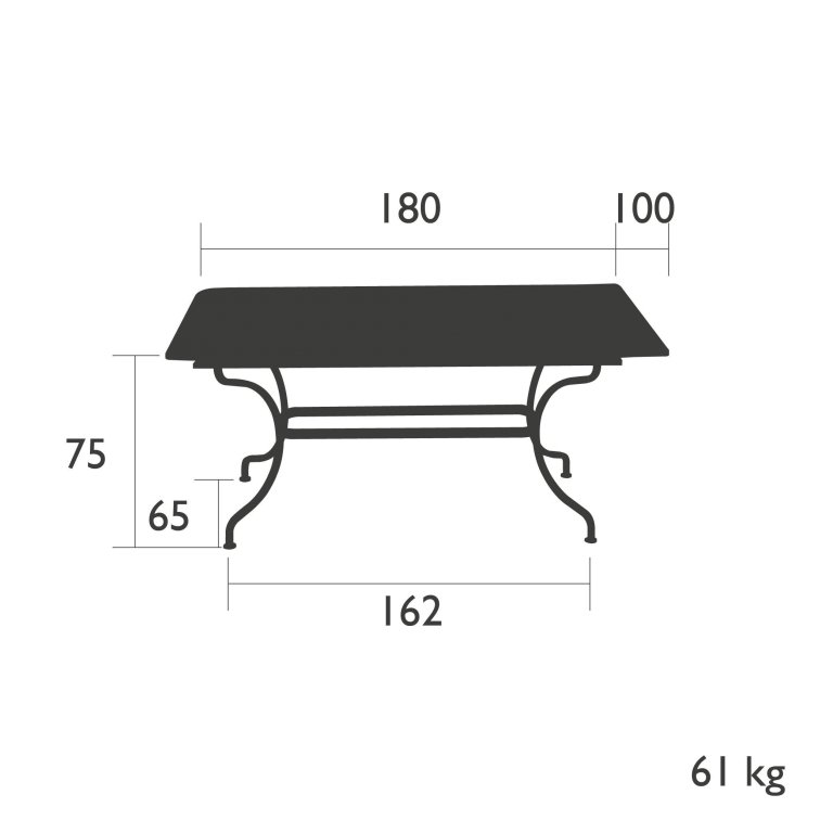 Fermob Romane tuintafel 180x100 Red ochre
