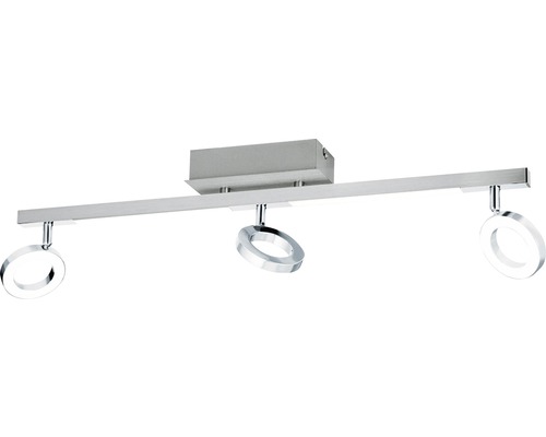 LED plafondspot 3x3,3W 3x400 lm 3000 KL 69 cm aluminium/chroom/satijn
