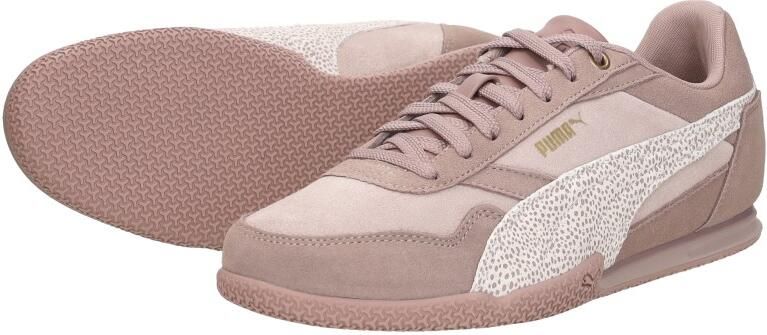 Puma Bella Donna Topcat suede leren sneakers oudroze wit