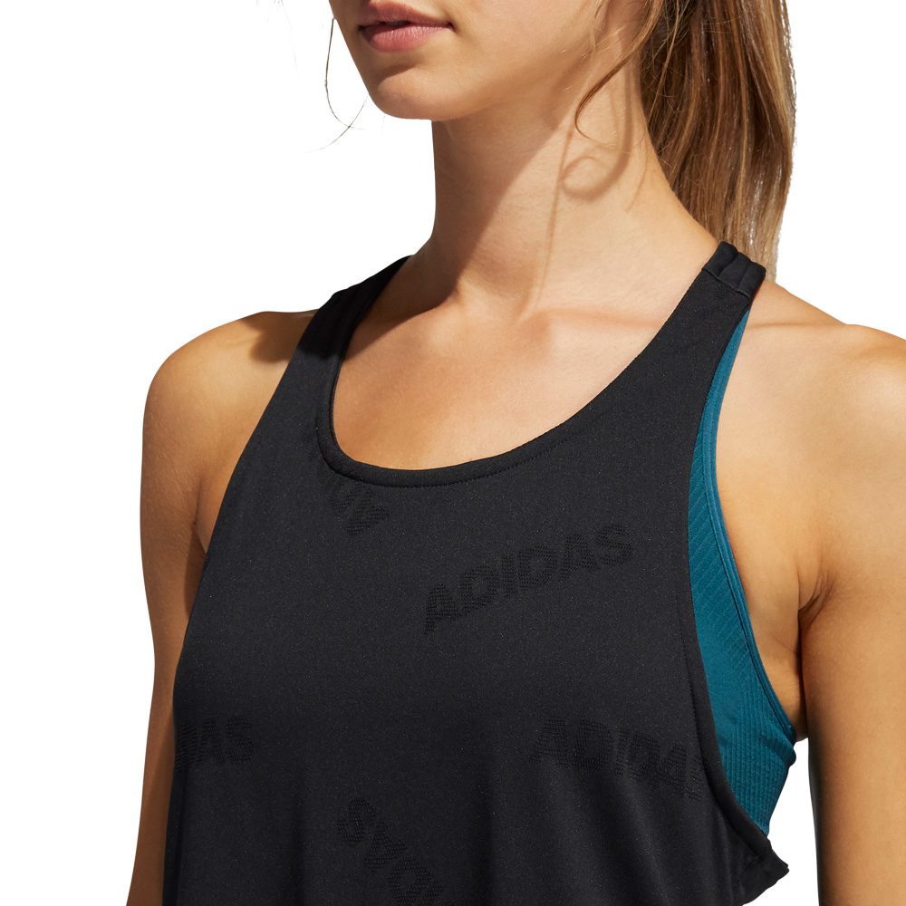 adidas Jacquard Tanktop Damen schwarz