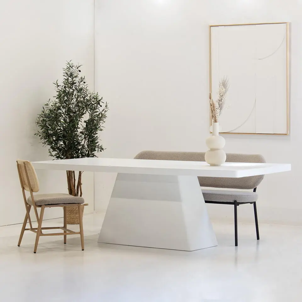 Eettafel Rechthoek 240cm - Wit Eco Composiet - Acryl Coating - Avia
