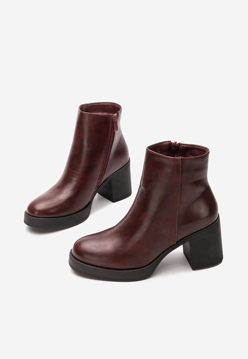 Bottines à gros talon bordeaux Denisia bordo