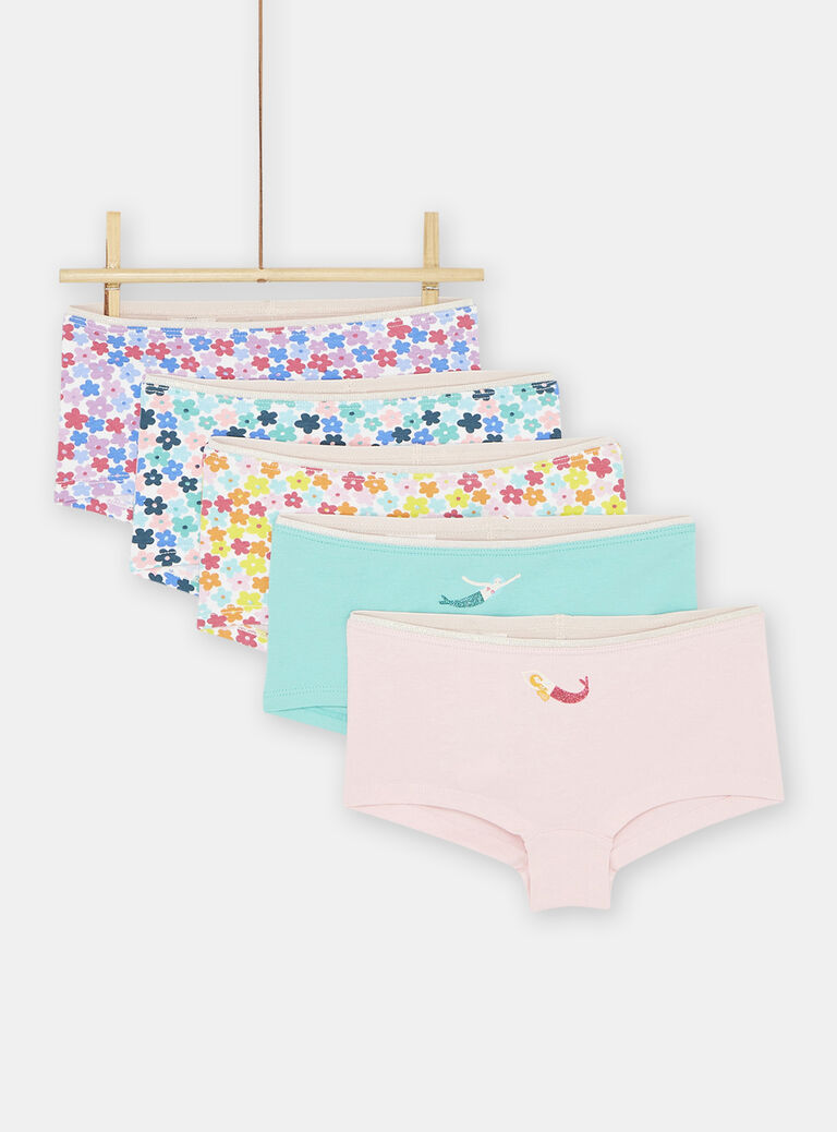 Lot de 5 shortys multicolores fille