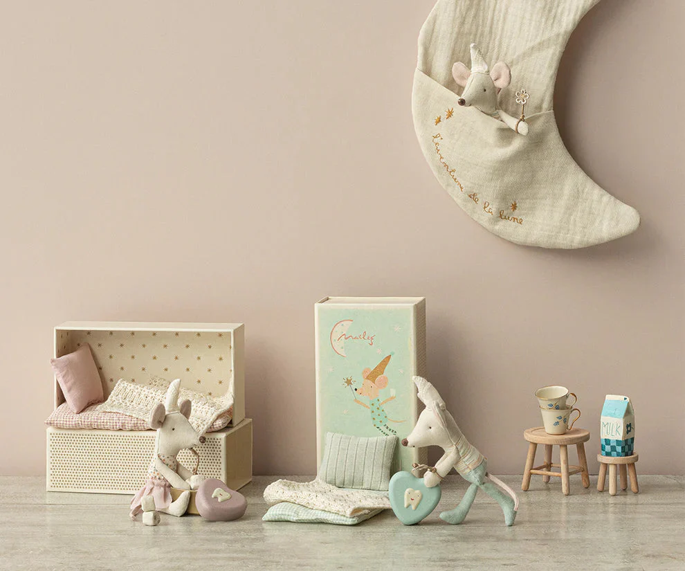 Maileg Tooth Fairy Mouse, Little Sister In Matchbox