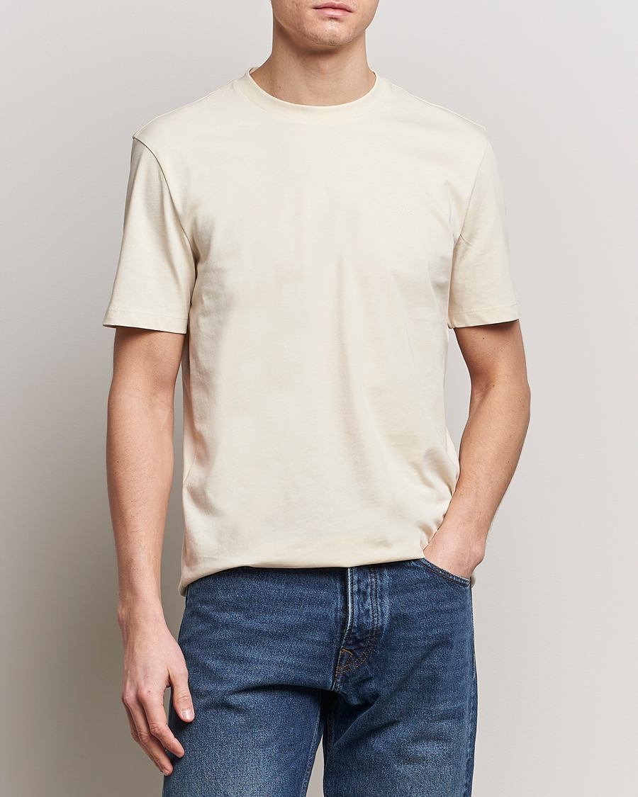 BOSS BLACK Thompson Crew Neck T-Shirt Open White