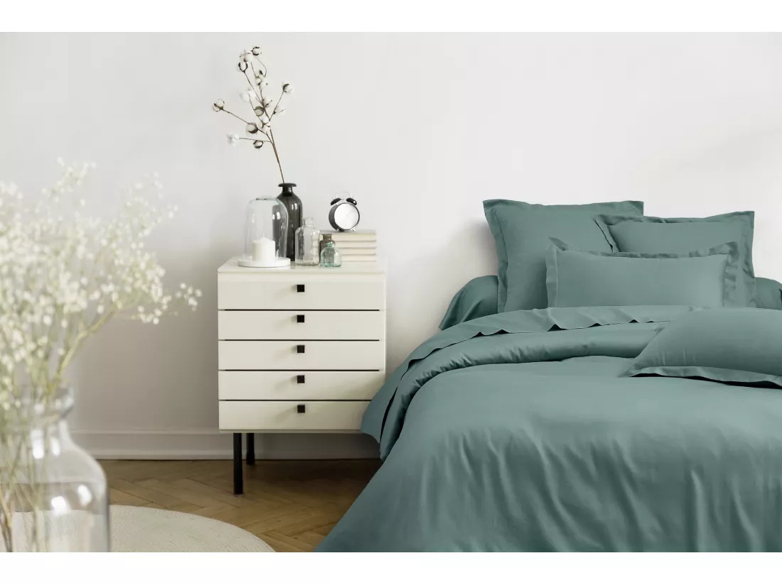Drap plat 2 personnes 240x300 cm satin de coton