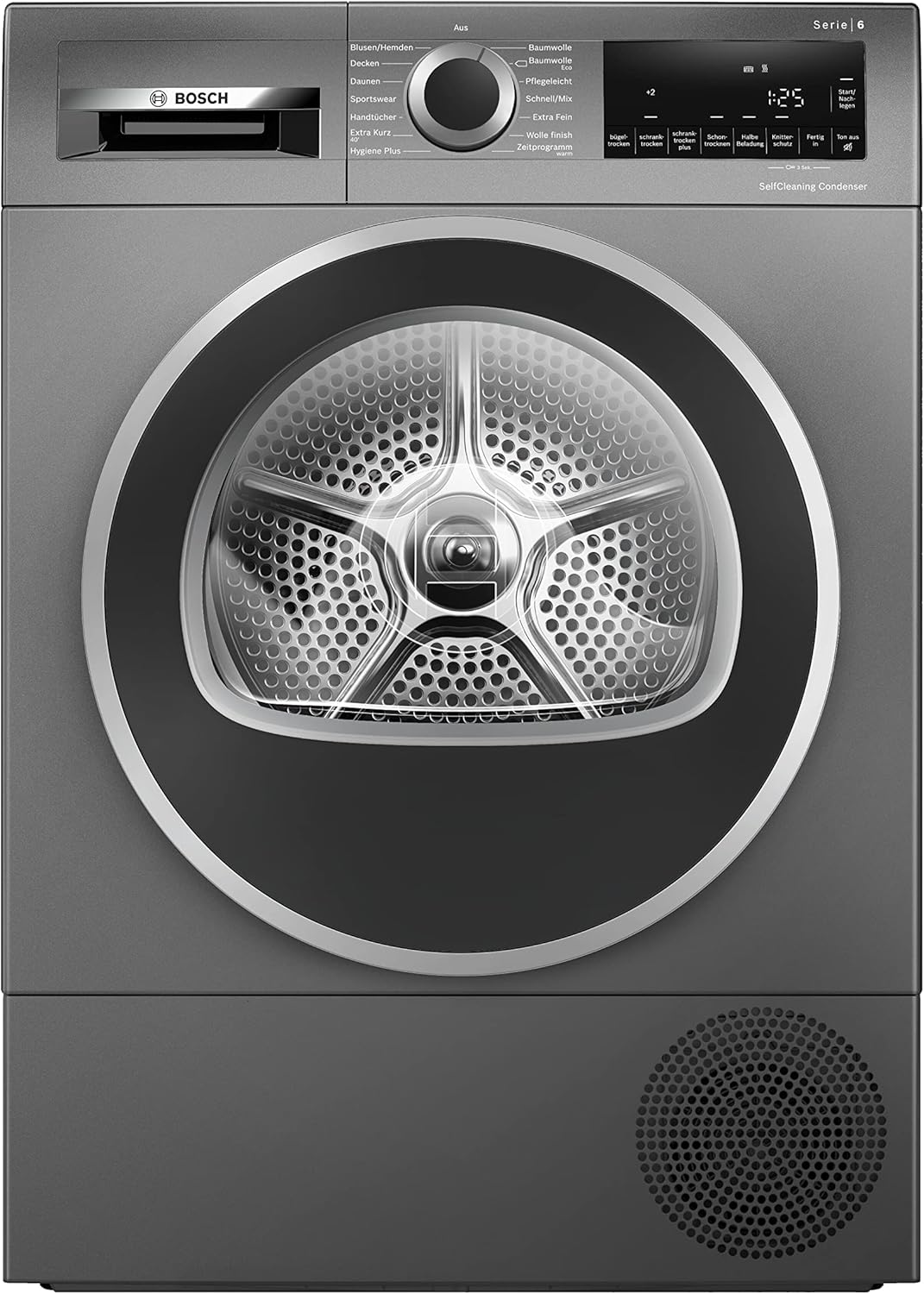 Bosch WQG2450R10 Serie 6 Wärmepumpentrockner, 9 kg, Sensitive-Drying-System textilschonende Trommelstruktur, Auto Dry optimale Trocknung, Selbstreinigender Kondensator, Quick-40'-Trocknen