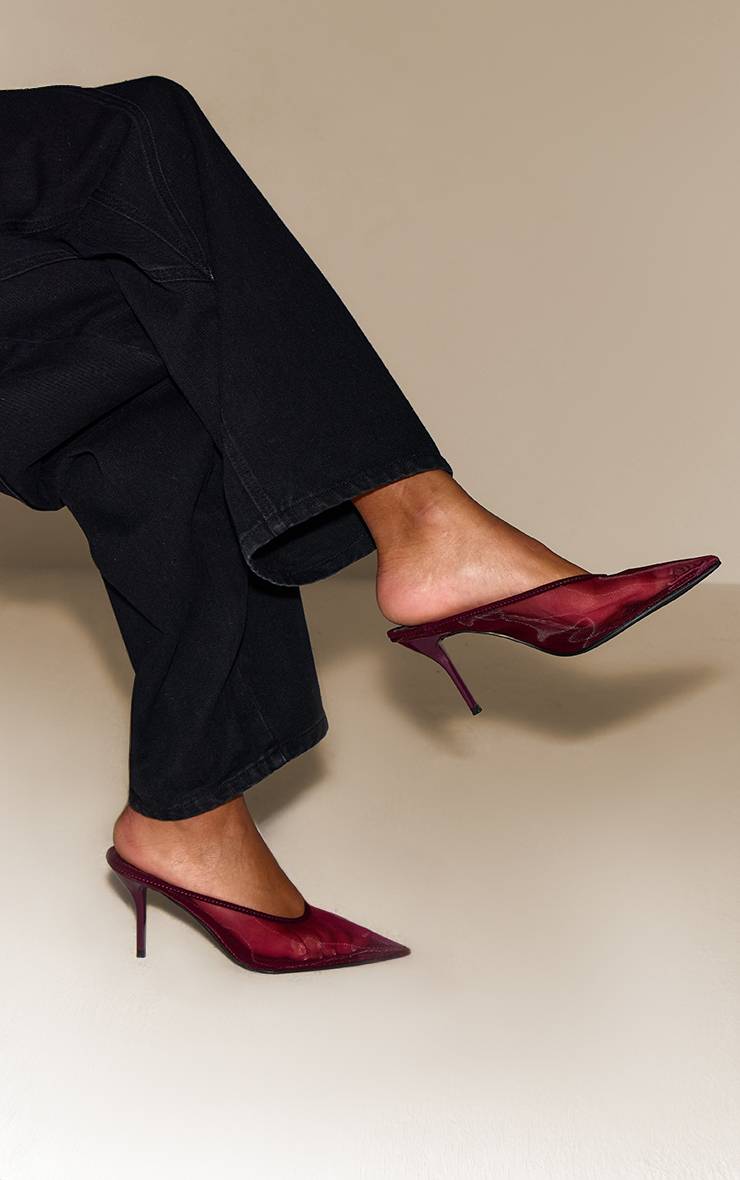 Prune Mule À Talon En Mesh
