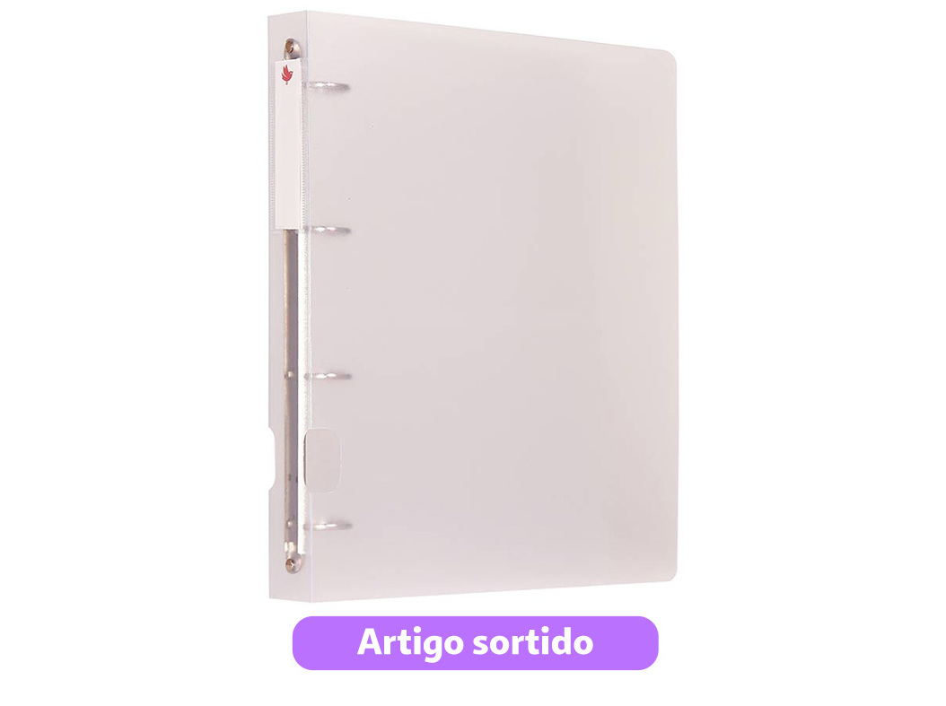 DOSSIER CAPA PLÁSTICO AUCHAN 4 ARGOLAS 40MM CORES SORTIDAS