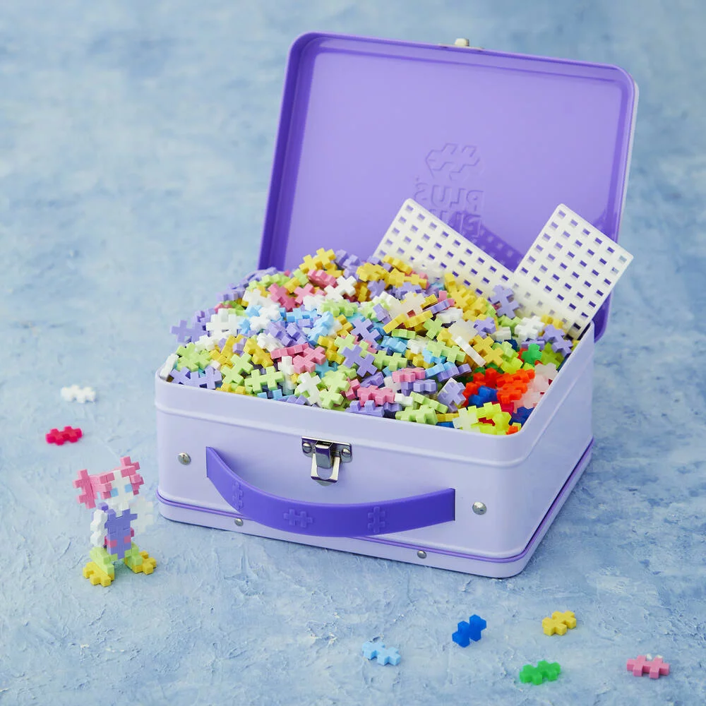 PLUS PLUS - VALISETTE METAL PASTEL  - 600 PIECES
