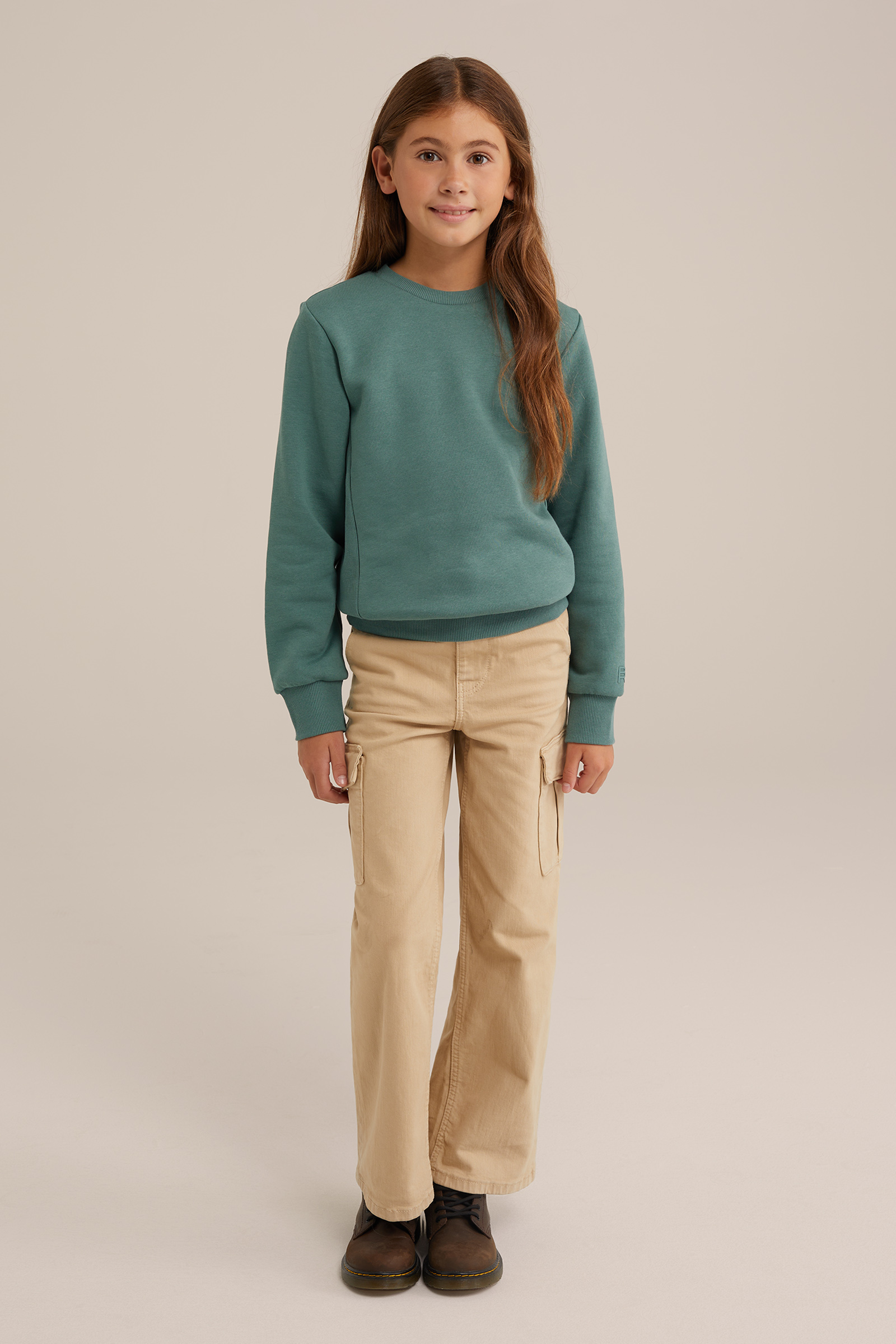 Unisex sweater met geribde details Blue Ridge Khaki