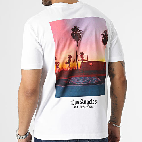 Tee Shirt Oversize Large Los Angeles Basket Ball Blanc