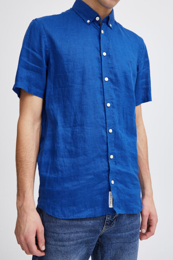 Casual Friday CFANTON 0071 SS 100% linen shirt Mazarine blue