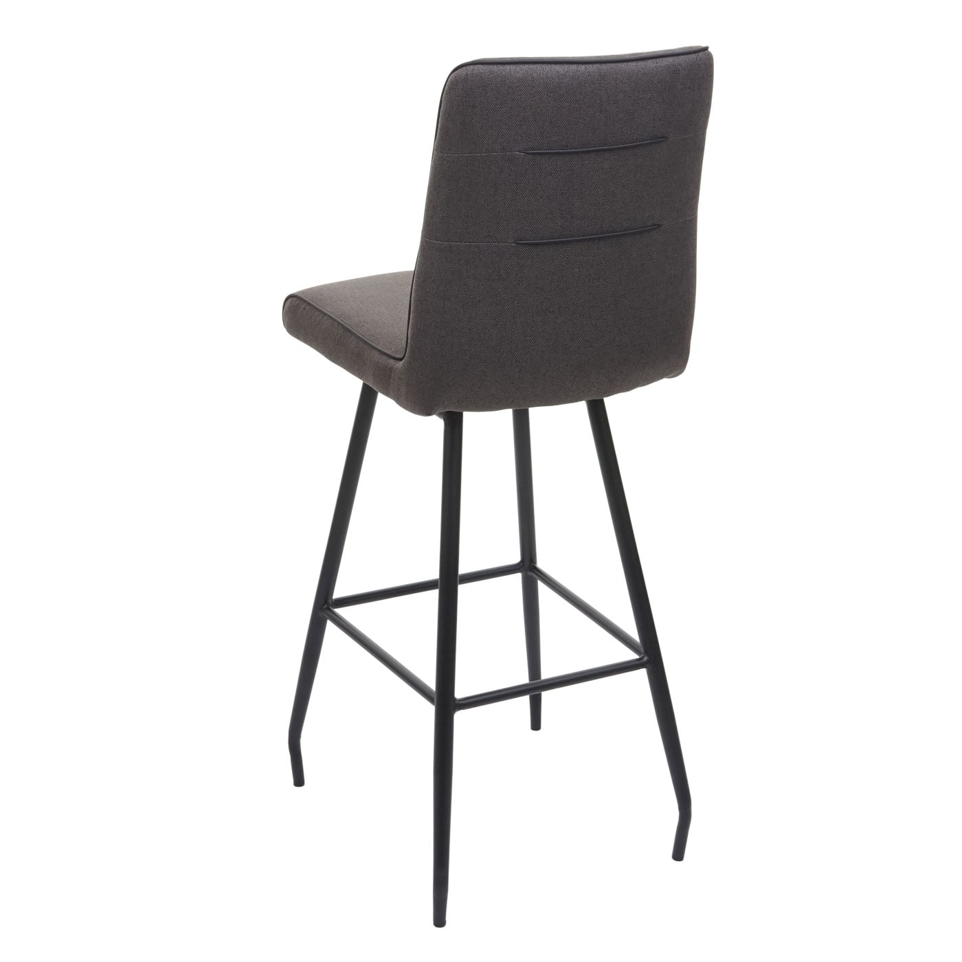 Barhocker MCW-H72, Barstuhl Tresenhocker, drehbar Auto-Position Fußablage Stahl Stoff/Textil ~ grau-braun