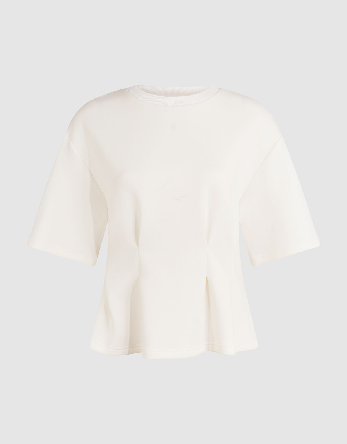 Peplum Scuba T-shirt Gebroken Wit