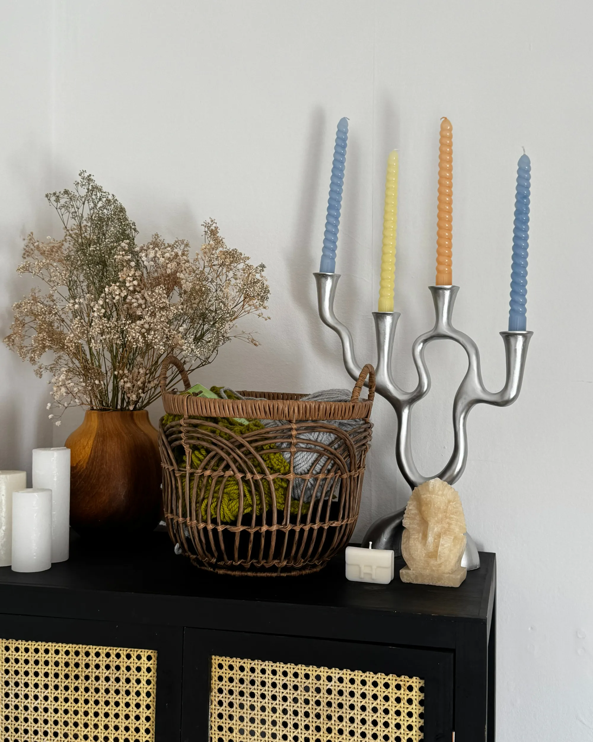 Kaarshouder FAMOES Metaal 41 cm Zilver