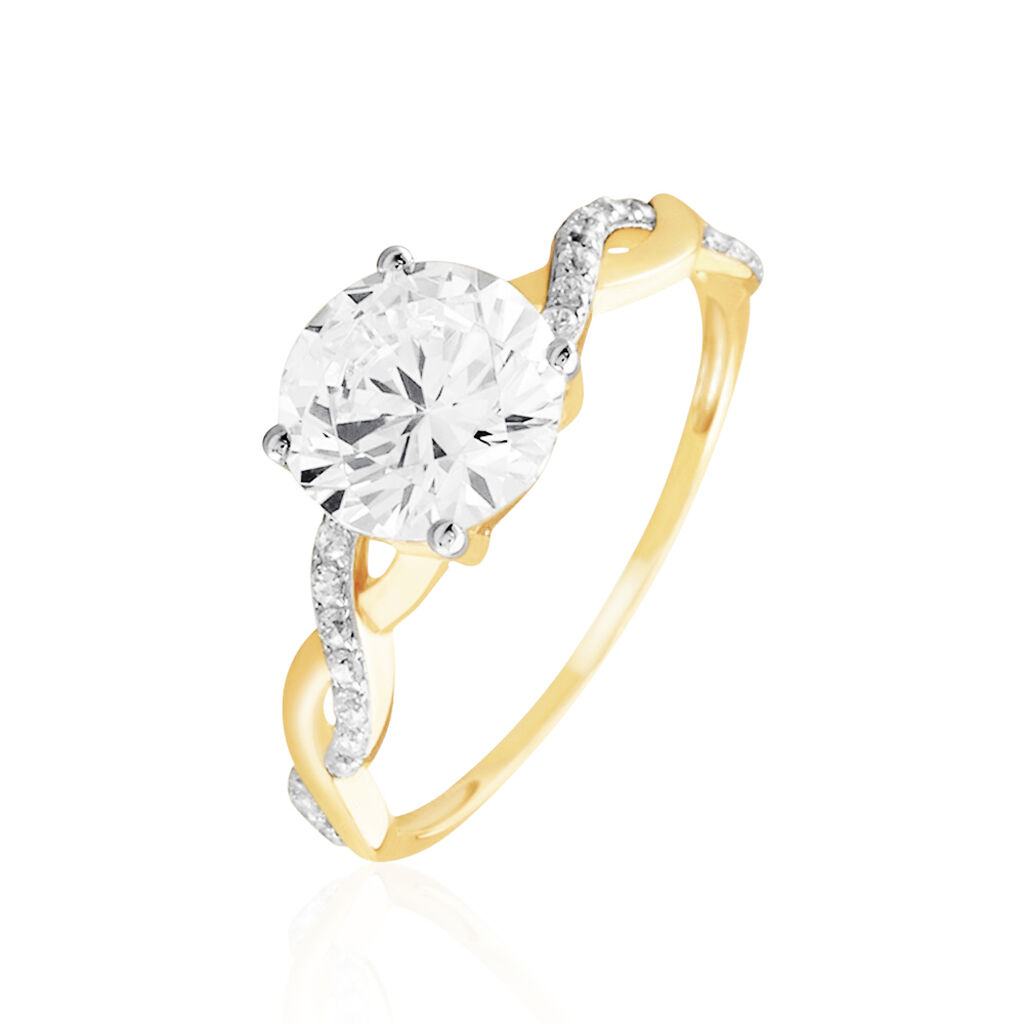 Bague Solitaire Caralyn Or Jaune Oxyde De Zirconium