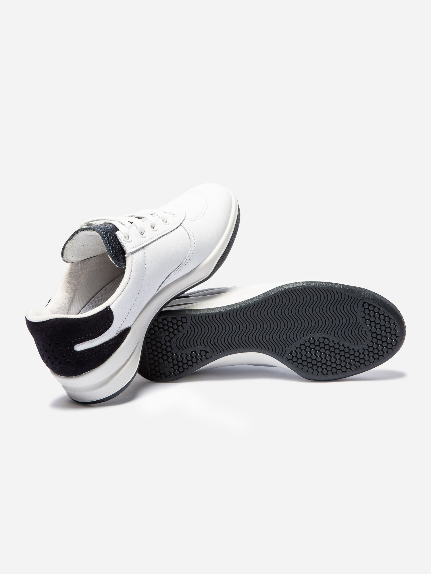 Baskets Femme Fabriquées en France Zippées Blanc Marine