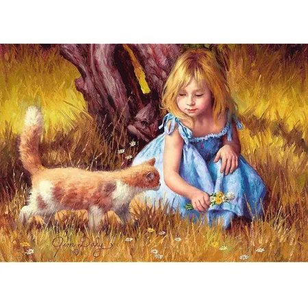 Trefl Puzzle Mädchen mit Katze, 500 Teile
