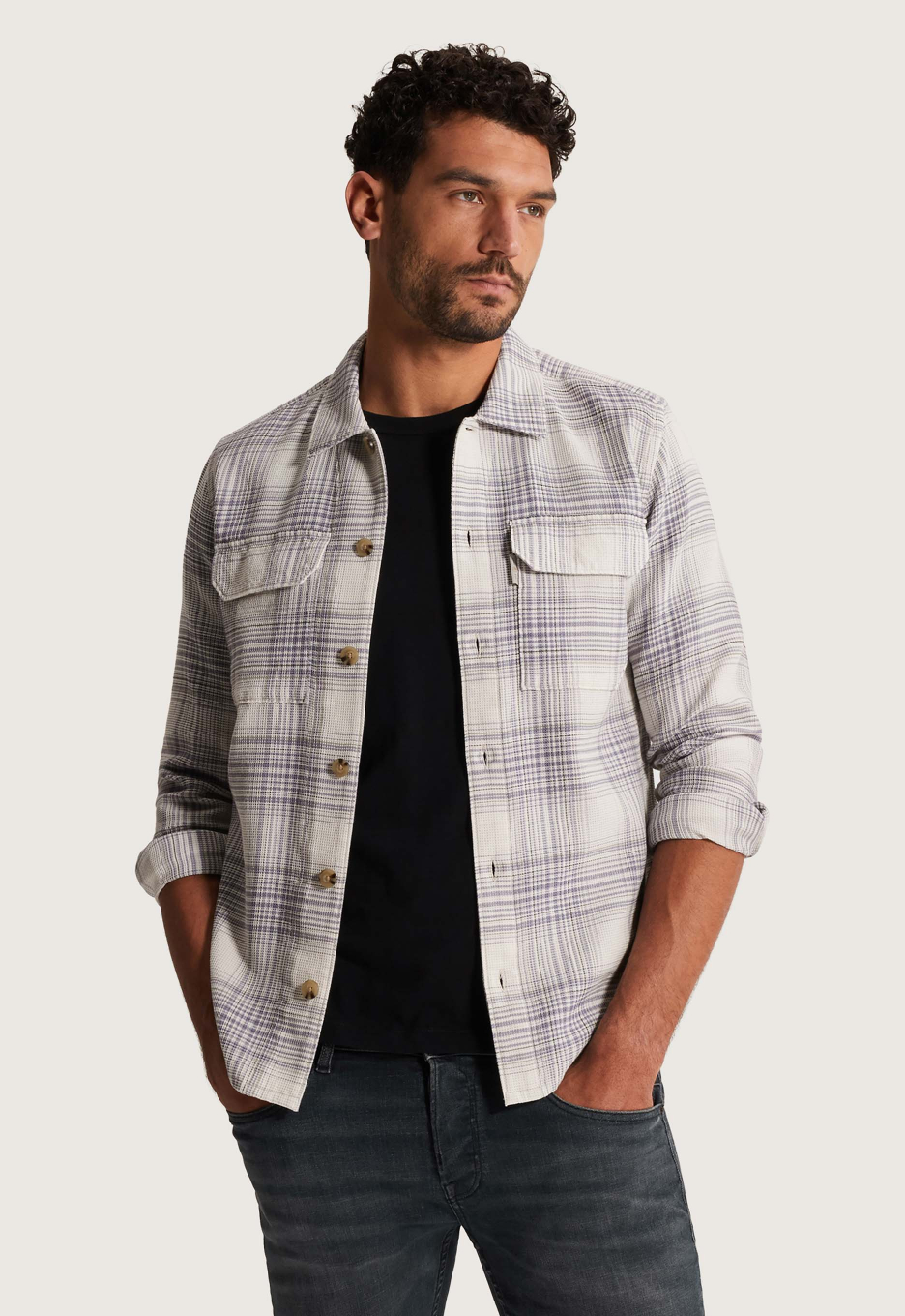 Cast Iron Checkered Waffle Jacket