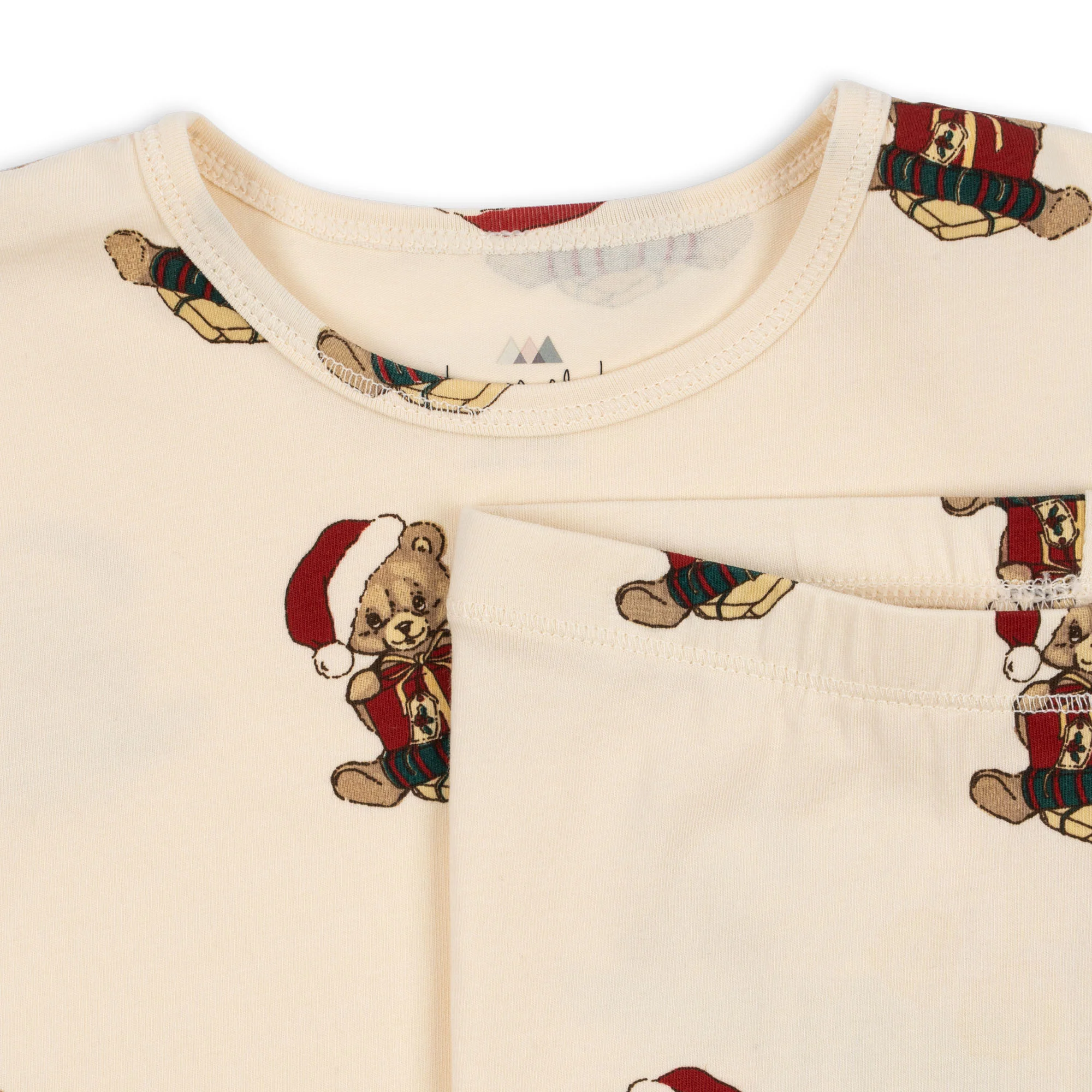 basic sæt med bluse\/bukser - christmas teddy - 2Y